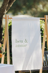 August Linen Welcome Sign