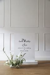 Bow A1 Wedding Welcome Sign - Love Birds