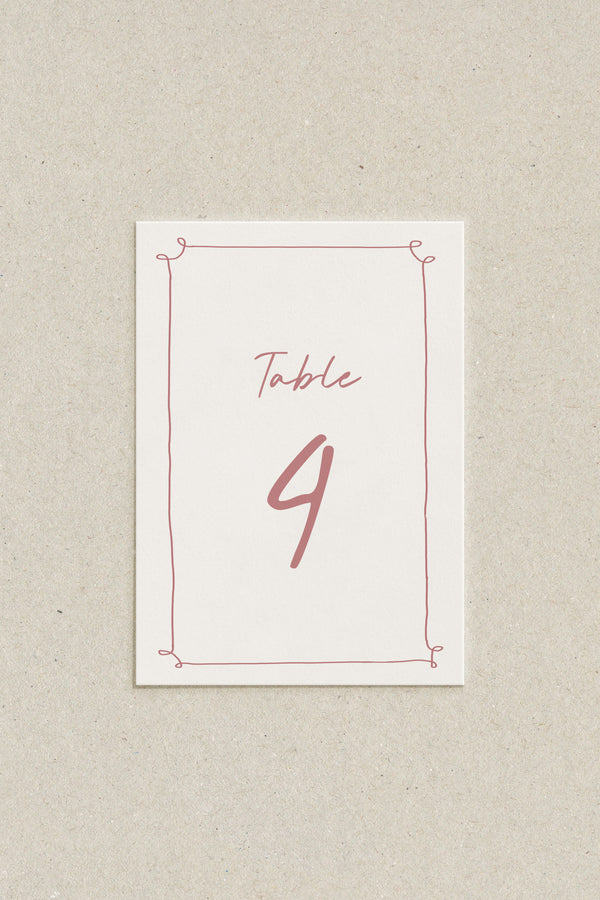 Bow Table Numbers - Set of 10