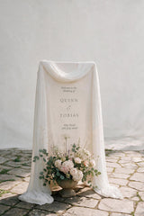 Daylesford Linen Welcome Sign with Drapery