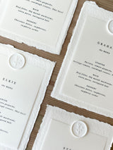 5" x 7" Handmade Paper and Vellum Menu - Middleton Collection