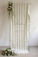 Millicent I - Striped Linen Welcome Sign