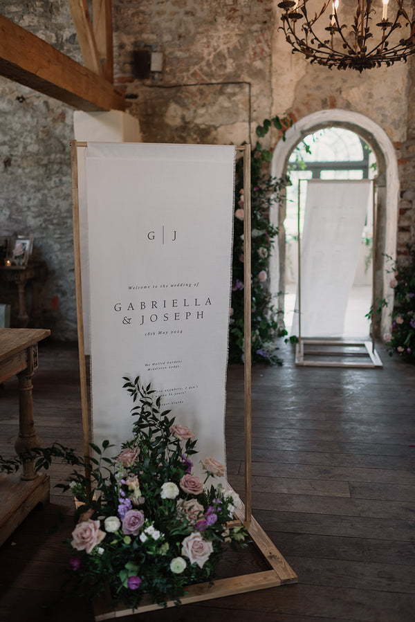Linen Wedding Signs - Stands and Tips on How To Display Your Sign