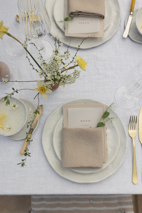 5" x 7" Handmade Paper and Vellum Menu - Middleton Collection
