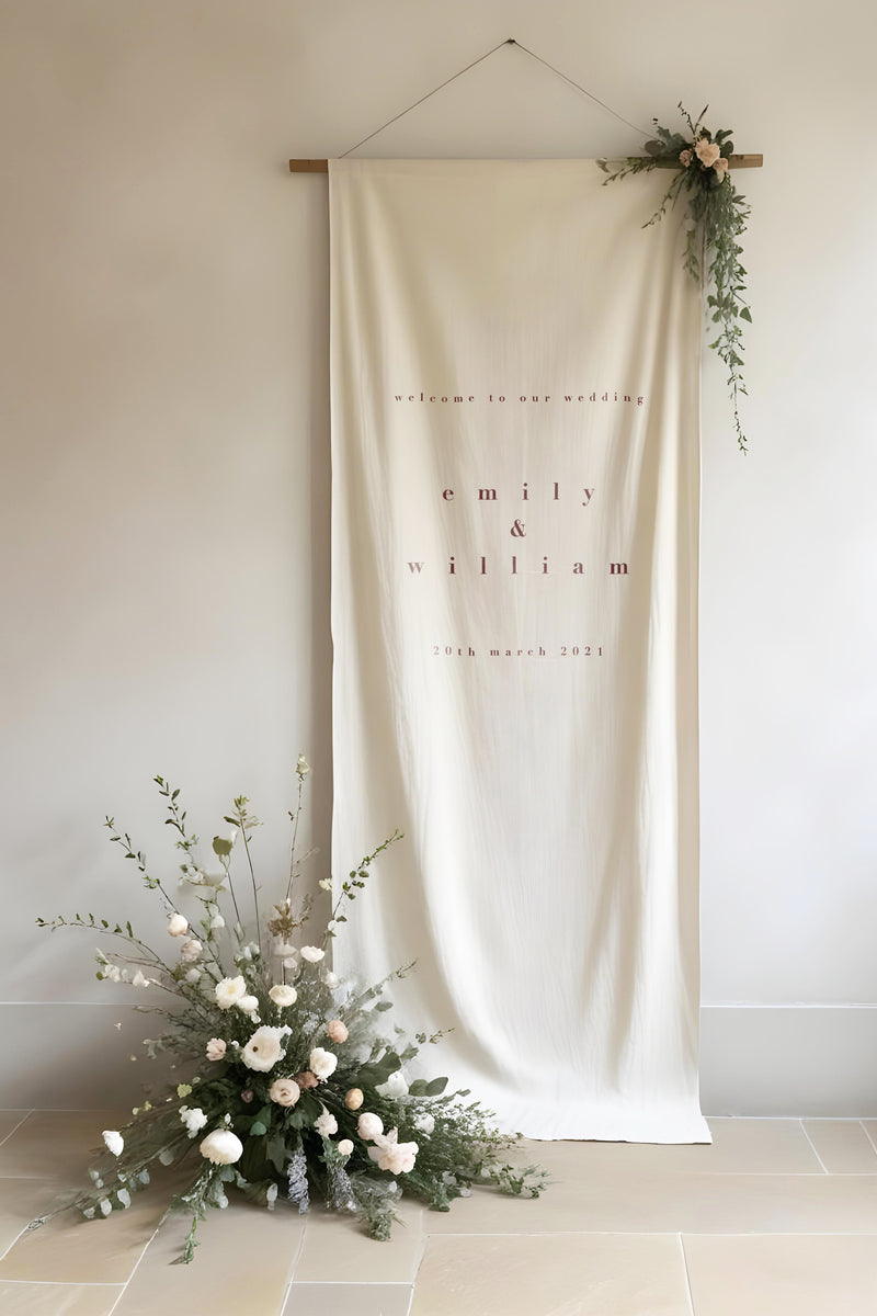 August Linen Welcome Sign