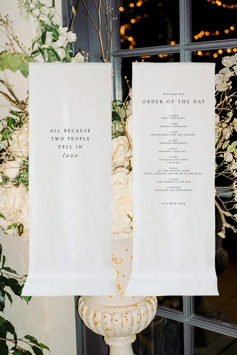 Middleton Linen Banner Duo - 180cm Drop