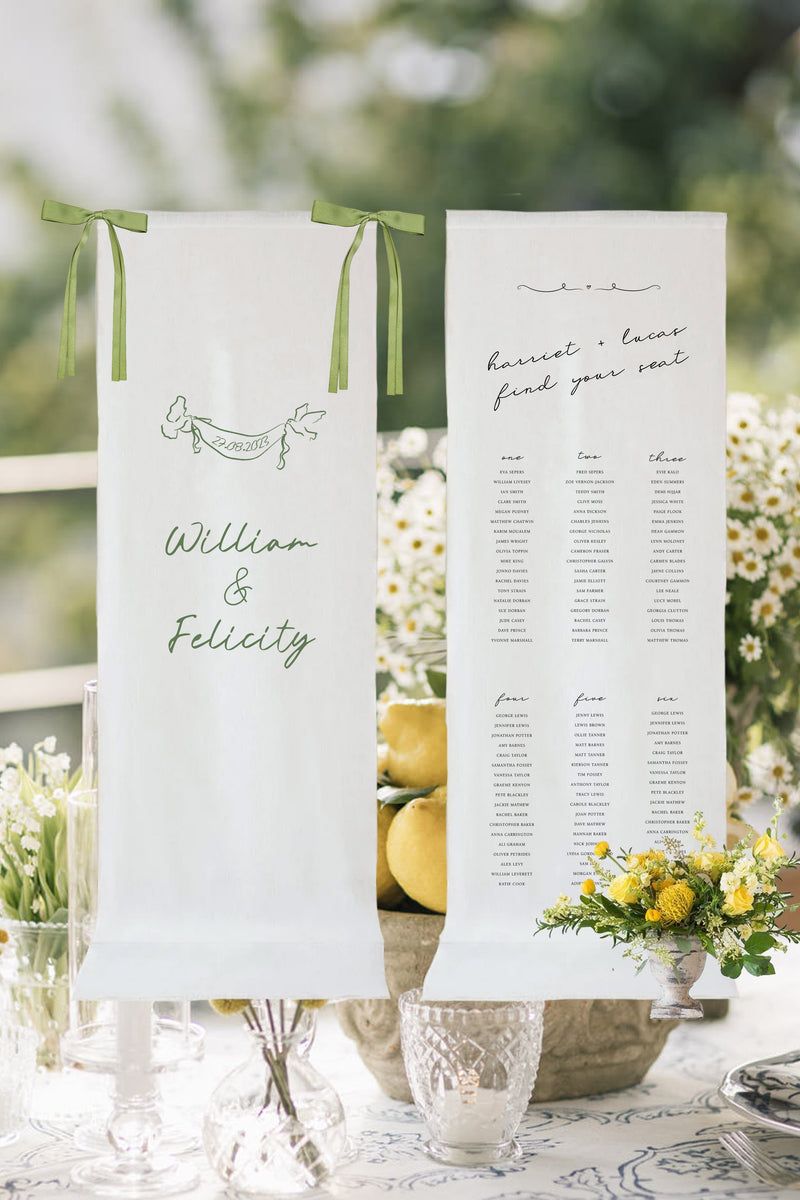 Capri Linen Banner Duo - 180cm Drop