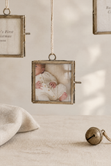 Mini Brass Hanging Frame - with Linen Photo
