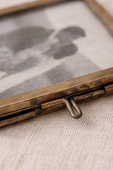 Mini Brass Hanging Frame - with Linen Photo