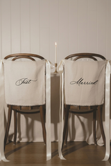 Linen Wedding Chair Banner Duo