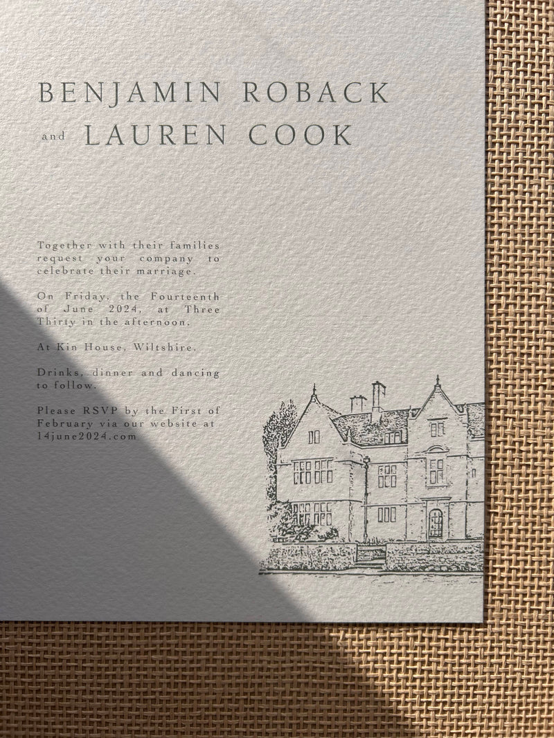 Hoxton Hall Wedding Invitations