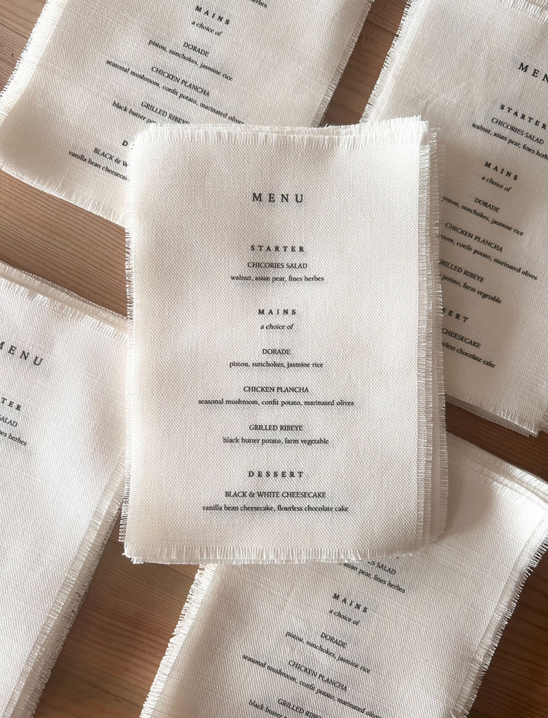 August Linen Menu