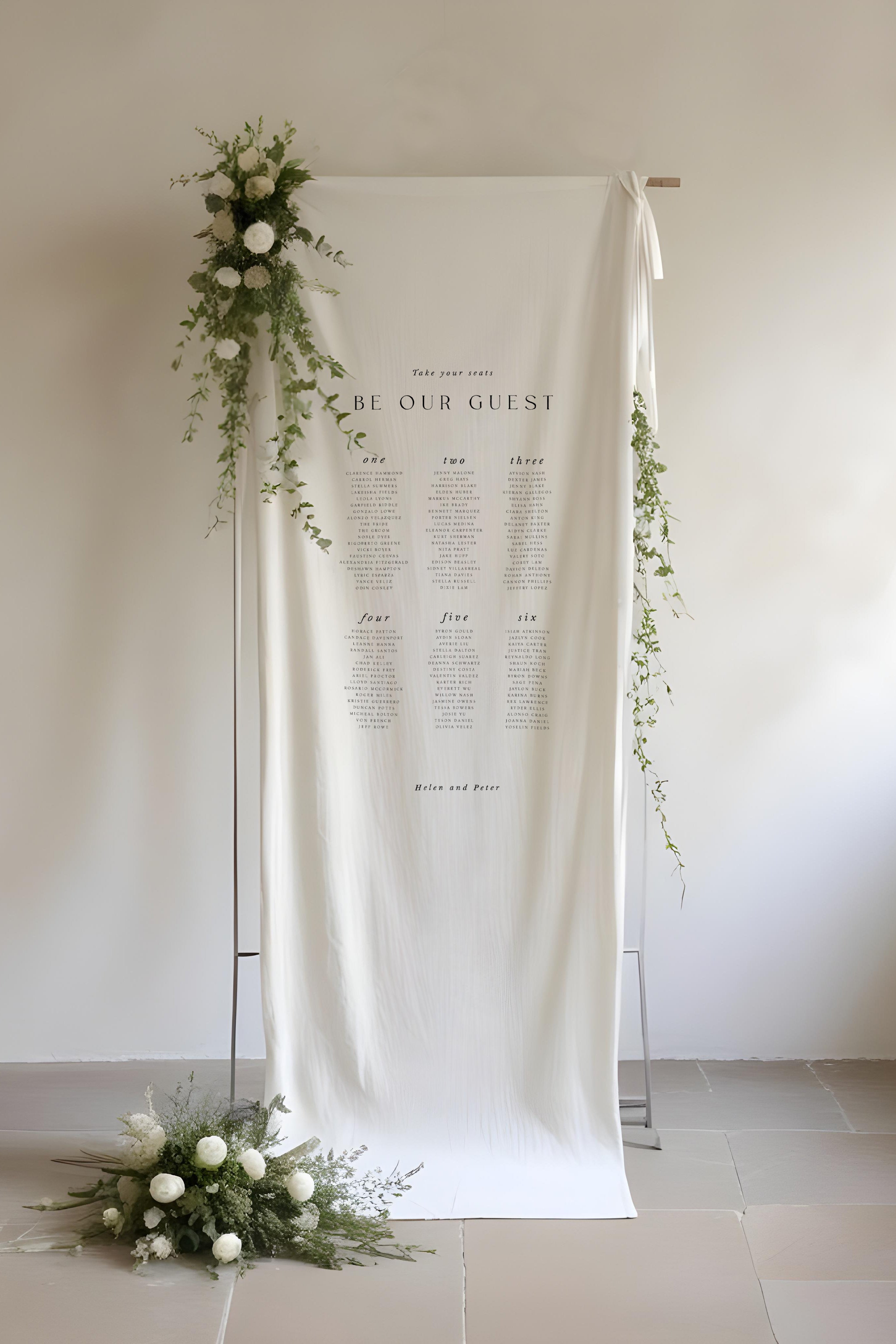 Middleton Linen Seating Chart Smith & The Magpie