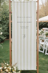 Millicent II - Striped Linen Welcome Sign