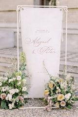 Millicent Linen Welcome Sign - Script