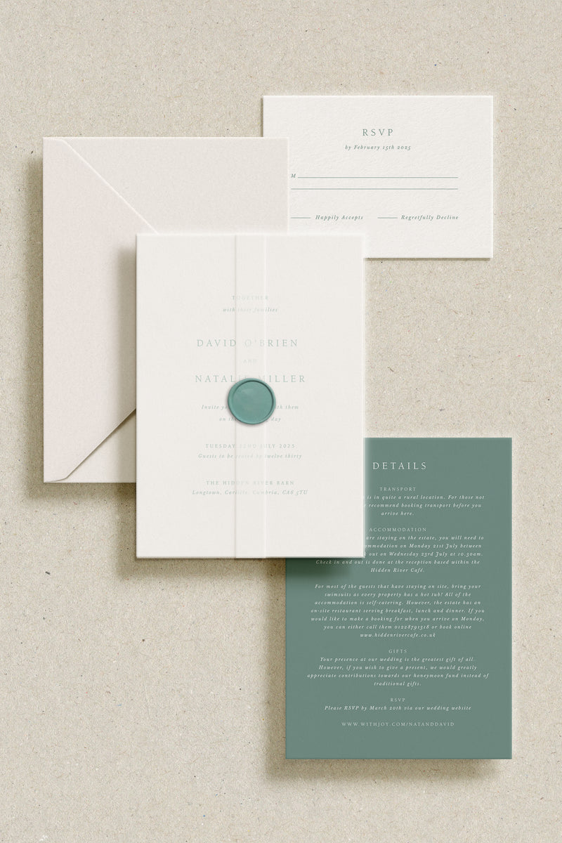 River 3 Piece Vellum Jacket Wedding Invitations