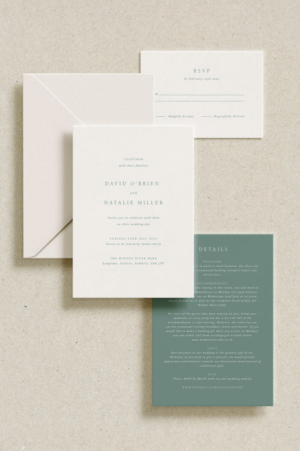 River 3 Piece Vellum Jacket Wedding Invitations