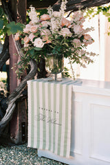 Millicent Stripe Linen Newlyweds Bar Sign