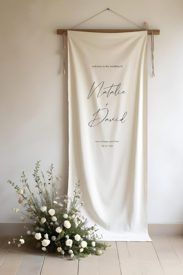 The Typist Linen Welcome Sign