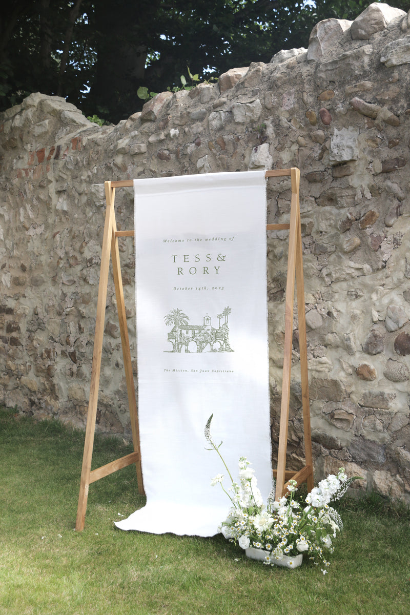 Middleton Linen Welcome Sign II - with Venue Illustration