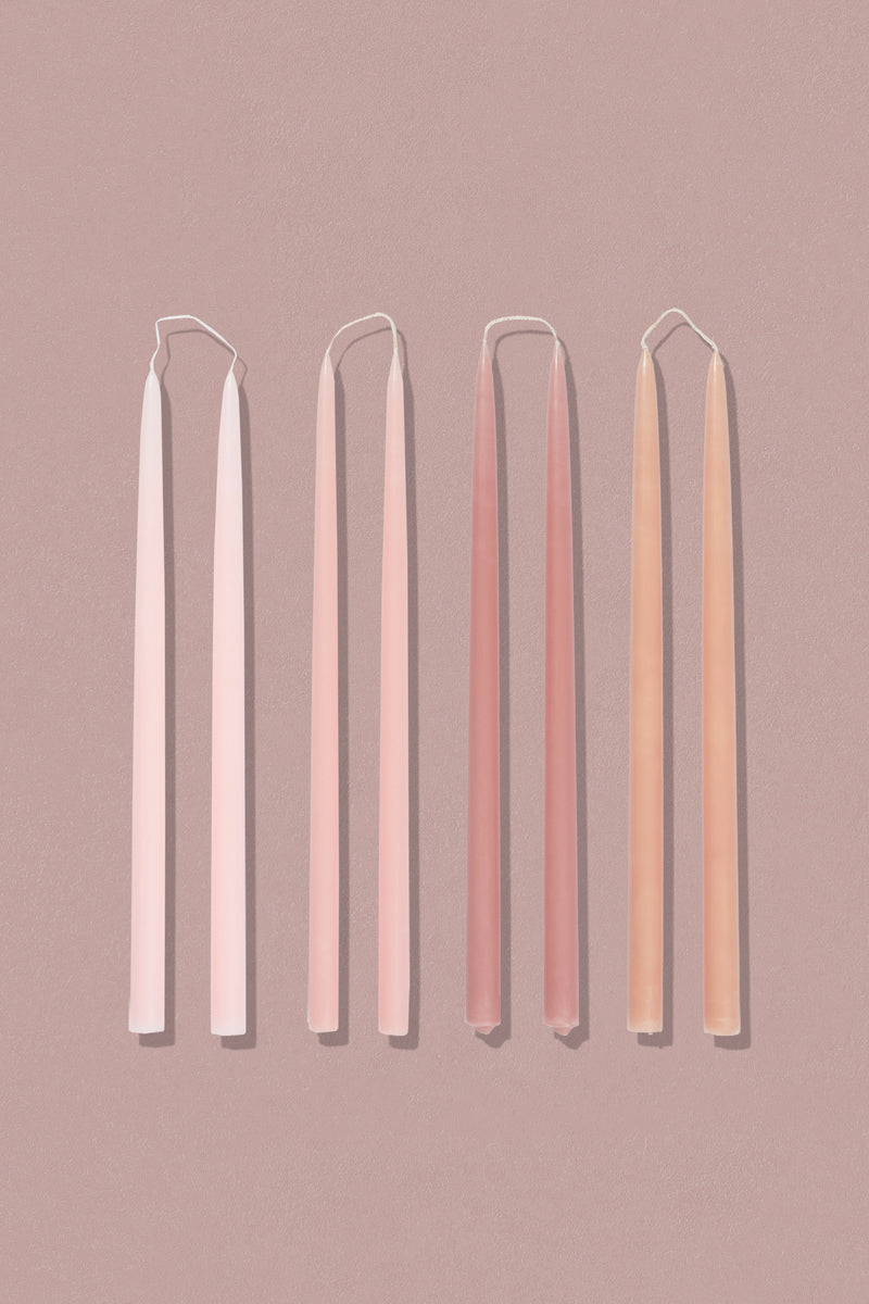 02 Pink Colour Palette Taper Candles