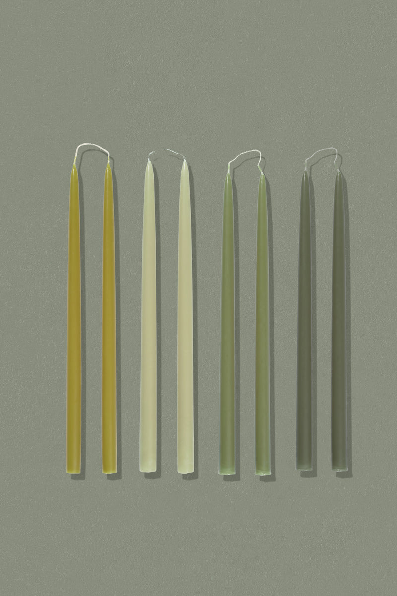 03 Green Colour Palette Taper Candles