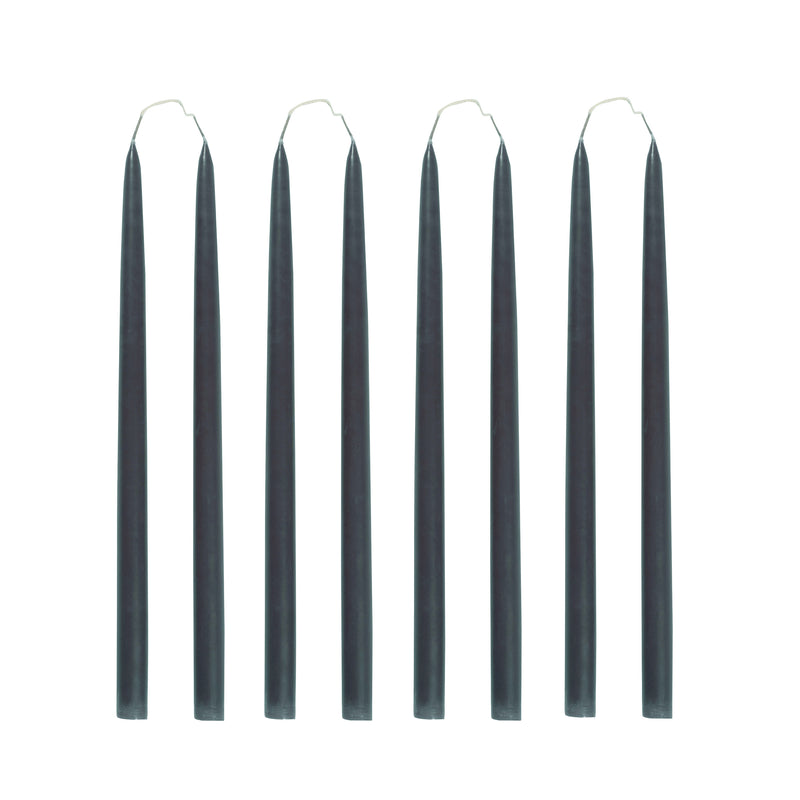 MIDNIGHT Hand Dipped Taper Candles Set of 8