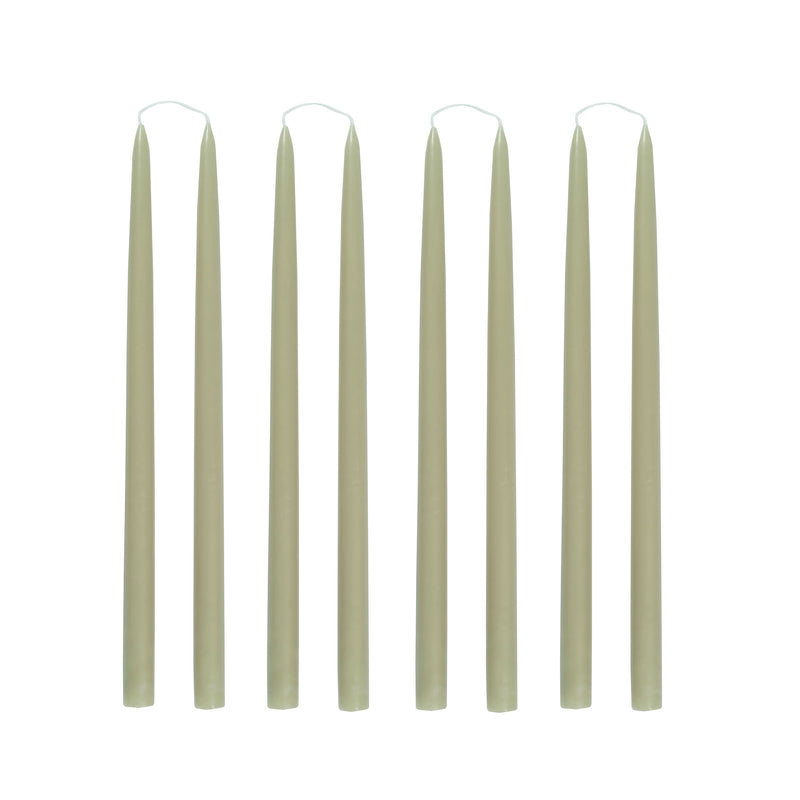 SEA FOAM Hand Dipped Taper Candles Set of 8