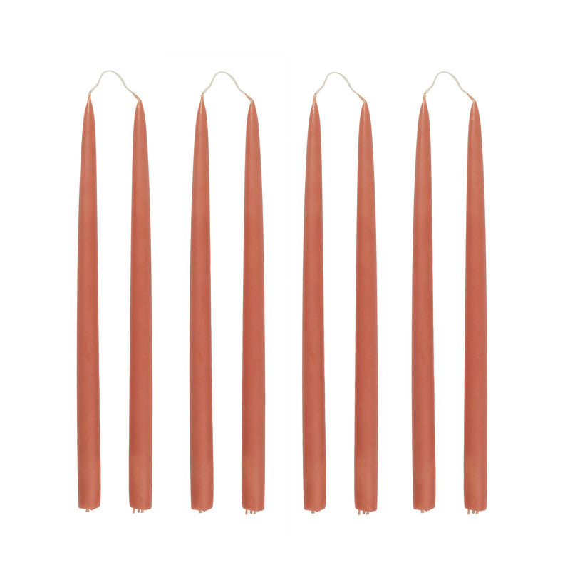 COPPER BLUSH Hand Dipped Taper Candles Set of 8