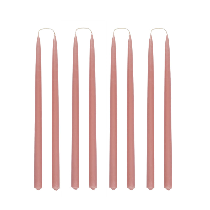 ROSE DAWN Hand Dipped Taper Candles Set of 8