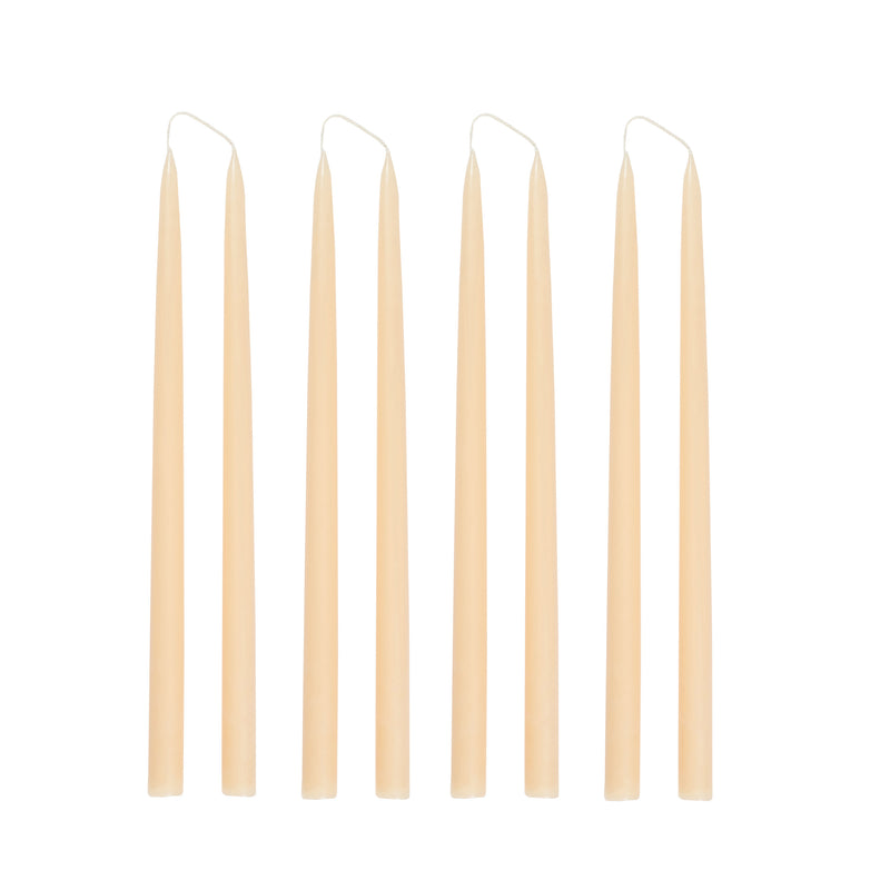 PARCHMENT Hand Dipped Taper Candles Set of 8