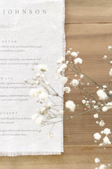 August Linen Menu
