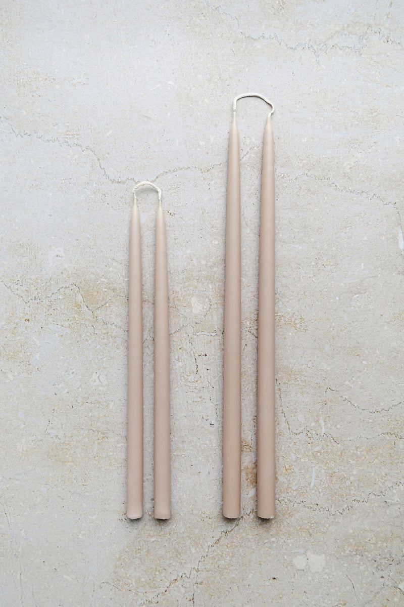 MOCHA Hand Dipped Taper Candles Set of 8