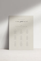 Blanc Noir A1 Wedding Seating Chart