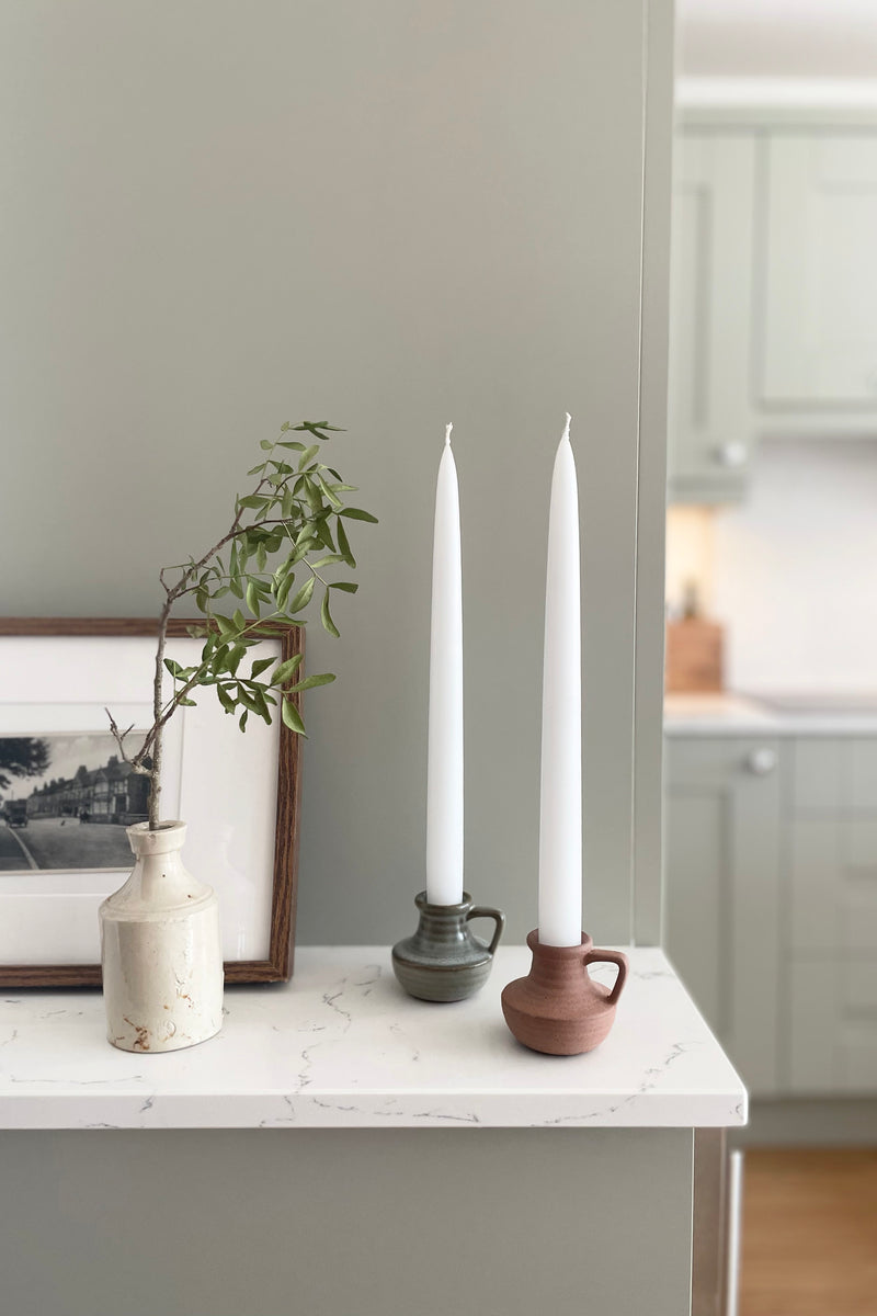 Stoneware Taper Candle Holders