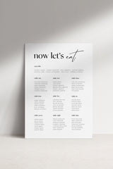 The Typist A1 Wedding Seating Chart