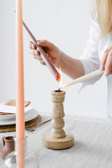 Mango Wood Taper Candle Holders