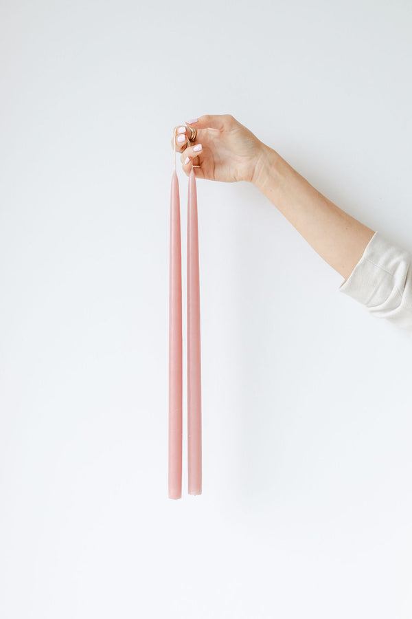 ROSE DAWN Hand Dipped Taper Candles Set of 8